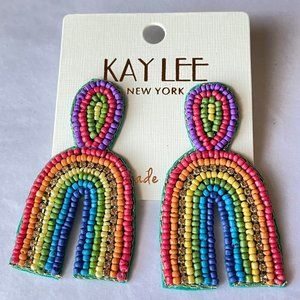 Beaded Rainbow pierced earrings - PRIDE